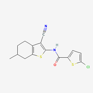 molecular formula C15H13ClN2OS2 B3019865 5-chloro-N-(3-cyano-6-methyl-4,5,6,7-tetrahydrobenzo[b]thiophen-2-yl)thiophene-2-carboxamide CAS No. 325987-36-8