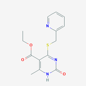 molecular formula C14H15N3O3S B3019867 ethyl 6-methyl-2-oxo-4-(pyridin-2-ylmethylsulfanyl)-1H-pyrimidine-5-carboxylate CAS No. 900002-41-7