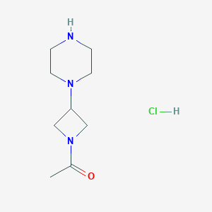 molecular formula C9H18ClN3O B3019871 1-(3-(Piperazin-1-yl)azetidin-1-yl)ethanone hydrochloride CAS No. 2208138-91-2