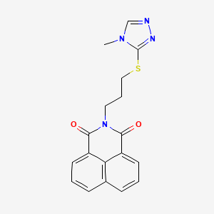 molecular formula C18H16N4O2S B3019873 2-[3-[(4-Methyl-1,2,4-triazol-3-yl)sulfanyl]propyl]benzo[de]isoquinoline-1,3-dione CAS No. 833429-89-3