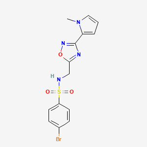 molecular formula C14H13BrN4O3S B3019885 4-bromo-N-((3-(1-methyl-1H-pyrrol-2-yl)-1,2,4-oxadiazol-5-yl)methyl)benzenesulfonamide CAS No. 2034453-46-6