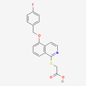 molecular formula C18H14FNO3S B3019893 2-((5-((4-Fluorobenzyl)oxy)isoquinolin-1-yl)thio)acetic acid CAS No. 1203204-13-0