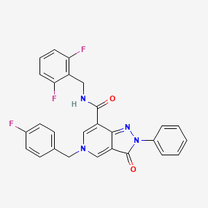 molecular formula C27H19F3N4O2 B3019894 N-(2,6-difluorobenzyl)-5-(4-fluorobenzyl)-3-oxo-2-phenyl-3,5-dihydro-2H-pyrazolo[4,3-c]pyridine-7-carboxamide CAS No. 921877-74-9