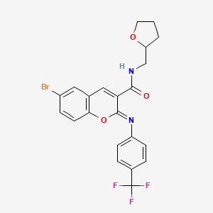 (2Z)-6-bromo-N-(tetrahydrofuran-2-ylmethyl)-2-{[4-(trifluoromethyl)phenyl]imino}-2H-chromene-3-carboxamide