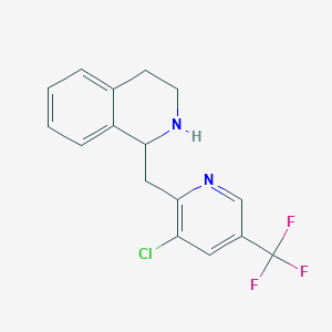 molecular formula C16H14ClF3N2 B3019903 1-{[3-Chloro-5-(trifluoromethyl)-2-pyridinyl]methyl}-1,2,3,4-tetrahydroisoquinoline CAS No. 338793-09-2