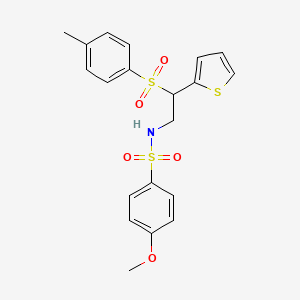 molecular formula C20H21NO5S3 B3019904 4-甲氧基-N-(2-(噻吩-2-基)-2-甲苯磺酰基乙基)苯磺酰胺 CAS No. 896343-77-4