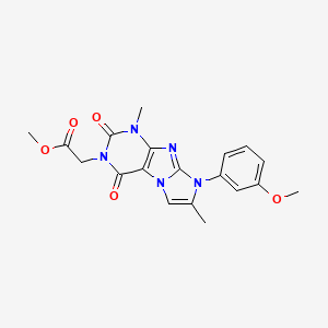 methyl 2-(8-(3-methoxyphenyl)-1,7-dimethyl-2,4-dioxo-1H-imidazo[2,1-f]purin-3(2H,4H,8H)-yl)acetate