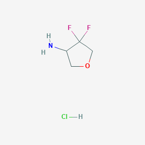 molecular formula C4H8ClF2NO B3019907 4,4-Difluorooxolan-3-amine hydrochloride CAS No. 2408969-70-8