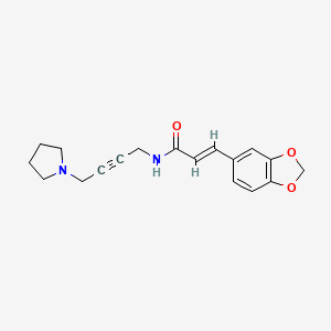 molecular formula C18H20N2O3 B3019914 (E)-3-(benzo[d][1,3]dioxol-5-yl)-N-(4-(pyrrolidin-1-yl)but-2-yn-1-yl)acrylamide CAS No. 1396890-94-0