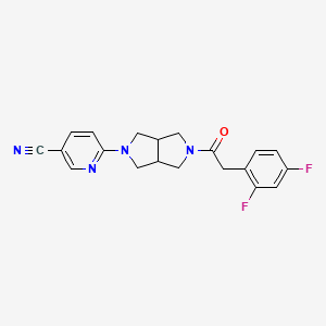 molecular formula C20H18F2N4O B3019918 6-{5-[2-(2,4-Difluorophenyl)acetyl]-octahydropyrrolo[3,4-c]pyrrol-2-yl}pyridine-3-carbonitrile CAS No. 2415621-57-5