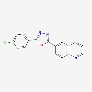 molecular formula C17H10ClN3O B3019919 6-[5-(4-Chlorophenyl)-1,3,4-oxadiazol-2-yl]quinoline CAS No. 866018-68-0
