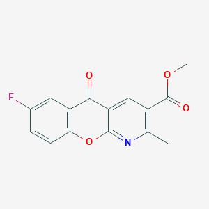 molecular formula C15H10FNO4 B3019925 6-Fluoro-2-methyl-10-oxo-10H-9-oxa-1-aza-anthracene-3-carboxylic acid methyl ester CAS No. 338778-27-1