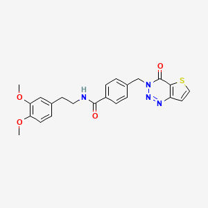 molecular formula C23H22N4O4S B3019926 N-[2-(3,4-dimethoxyphenyl)ethyl]-4-[(4-oxothieno[3,2-d]triazin-3-yl)methyl]benzamide CAS No. 443671-56-5