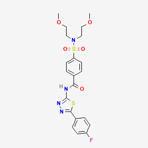 4-[bis(2-methoxyethyl)sulfamoyl]-N-[5-(4-fluorophenyl)-1,3,4-thiadiazol-2-yl]benzamide