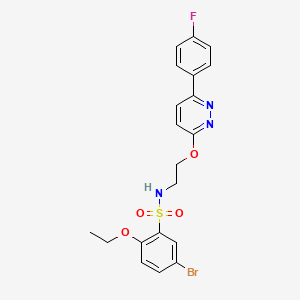 molecular formula C20H19BrFN3O4S B3019931 5-溴-2-乙氧基-N-(2-((6-(4-氟苯基)嘧啶-3-基)氧基)乙基)苯磺酰胺 CAS No. 920193-82-4