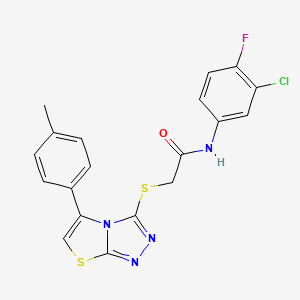 N-(3-chloro-4-fluorophenyl)-2-{[5-(4-methylphenyl)-[1,2,4]triazolo[3,4-b][1,3]thiazol-3-yl]sulfanyl}acetamide