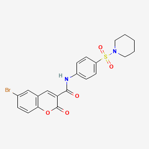 molecular formula C21H19BrN2O5S B3019934 6-bromo-2-oxo-N-[4-(piperidine-1-sulfonyl)phenyl]-2H-chromene-3-carboxamide CAS No. 865593-75-5