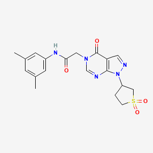 molecular formula C19H21N5O4S B3019946 N-(3,5-dimethylphenyl)-2-(1-(1,1-dioxidotetrahydrothiophen-3-yl)-4-oxo-1H-pyrazolo[3,4-d]pyrimidin-5(4H)-yl)acetamide CAS No. 1040646-40-9