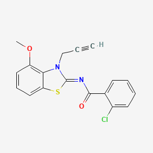 molecular formula C18H13ClN2O2S B3019952 2-chloro-N-(4-methoxy-3-prop-2-ynyl-1,3-benzothiazol-2-ylidene)benzamide CAS No. 868376-84-5