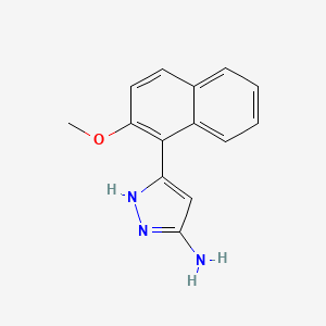 molecular formula C14H13N3O B3019953 3-(2-methoxynaphthalen-1-yl)-1H-pyrazol-5-amine CAS No. 502132-74-3