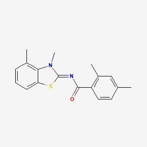 molecular formula C18H18N2OS B3019958 N-(3,4-二甲基-1,3-苯并噻唑-2-亚甲基)-2,4-二甲基苯甲酰胺 CAS No. 865593-54-0