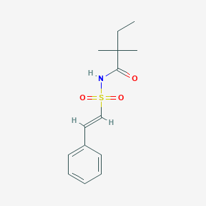 molecular formula C14H19NO3S B3019968 2,2-dimethyl-N-[(E)-2-phenylethenyl]sulfonylbutanamide CAS No. 1281686-79-0