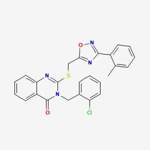 3-(2-chlorobenzyl)-2-(((3-(o-tolyl)-1,2,4-oxadiazol-5-yl)methyl)thio)quinazolin-4(3H)-one