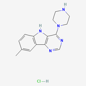 8-methyl-4-(piperazin-1-yl)-5H-pyrimido[5,4-b]indole hydrochloride