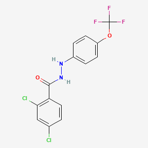 molecular formula C14H9Cl2F3N2O2 B3019977 2,4-dichloro-N'-[4-(trifluoromethoxy)phenyl]benzohydrazide CAS No. 338402-98-5