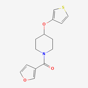 molecular formula C14H15NO3S B3019978 Furan-3-yl(4-(thiophen-3-yloxy)piperidin-1-yl)methanone CAS No. 2034467-23-5