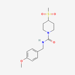 molecular formula C15H22N2O4S B3019982 N-(4-methoxybenzyl)-4-(methylsulfonyl)piperidine-1-carboxamide CAS No. 1448130-24-2
