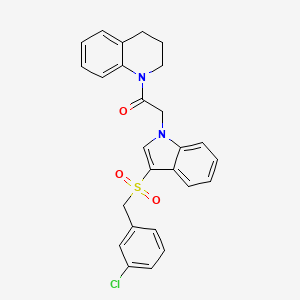 1-({3-[(3-chlorobenzyl)sulfonyl]-1H-indol-1-yl}acetyl)-1,2,3,4-tetrahydroquinoline