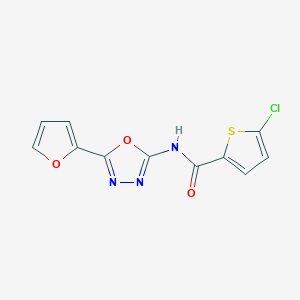 molecular formula C11H6ClN3O3S B3019991 5-chloro-N-(5-(furan-2-yl)-1,3,4-oxadiazol-2-yl)thiophene-2-carboxamide CAS No. 887885-27-0