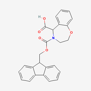 molecular formula C25H21NO5 B3019994 4-{[(9H-fluoren-9-yl)methoxy]carbonyl}-2,3,4,5-tetrahydro-1,4-benzoxazepine-5-carboxylic acid CAS No. 2137514-33-9