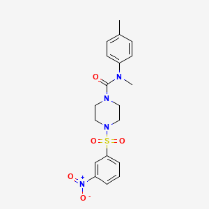 N-methyl-N-(4-methylphenyl)-4-(3-nitrophenyl)sulfonylpiperazine-1-carboxamide