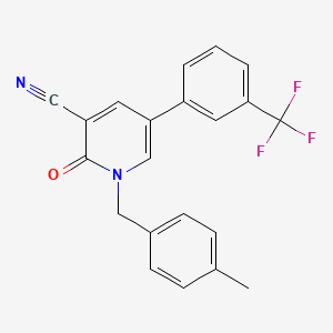 molecular formula C21H15F3N2O B3020006 1-(4-Methylbenzyl)-2-oxo-5-[3-(trifluoromethyl)phenyl]-1,2-dihydro-3-pyridinecarbonitrile CAS No. 338964-44-6
