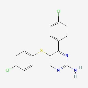 4-(4-Chlorophenyl)-5-[(4-chlorophenyl)sulfanyl]-2-pyrimidinamine