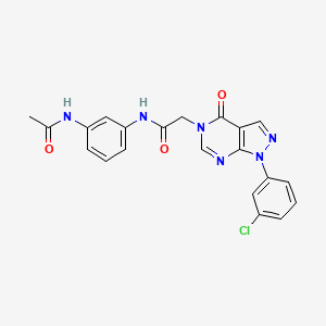 molecular formula C21H17ClN6O3 B3020014 N-(3-acetamidophenyl)-2-(1-(3-chlorophenyl)-4-oxo-1H-pyrazolo[3,4-d]pyrimidin-5(4H)-yl)acetamide CAS No. 895017-00-2