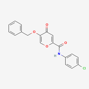 molecular formula C19H14ClNO4 B3020026 5-(benzyloxy)-N-(4-chlorophenyl)-4-oxo-4H-pyran-2-carboxamide CAS No. 1021207-04-4