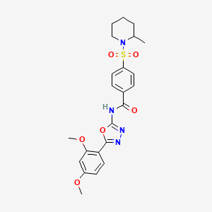 molecular formula C23H26N4O6S B3020030 N-[5-(2,4-dimethoxyphenyl)-1,3,4-oxadiazol-2-yl]-4-(2-methylpiperidin-1-yl)sulfonylbenzamide CAS No. 533870-28-9