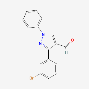 molecular formula C16H11BrN2O B3020031 3-(3-溴苯基)-1-苯基-1H-吡唑-4-甲醛 CAS No. 371917-69-0