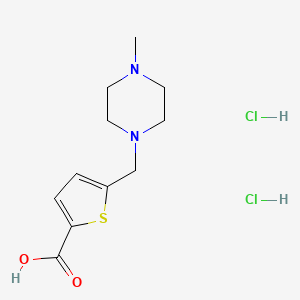 molecular formula C11H18Cl2N2O2S B3020033 5-[(4-Methylpiperazin-1-yl)methyl]thiophene-2-carboxylic acid dihydrochloride CAS No. 2126178-22-9