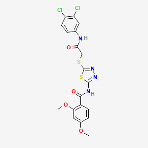 N-(5-((2-((3,4-dichlorophenyl)amino)-2-oxoethyl)thio)-1,3,4-thiadiazol-2-yl)-2,4-dimethoxybenzamide