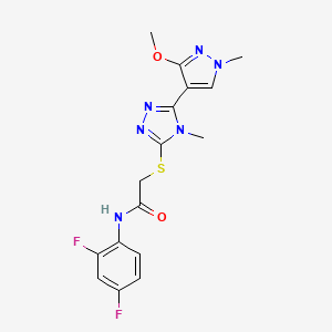 N-(2,4-difluorophenyl)-2-((5-(3-methoxy-1-methyl-1H-pyrazol-4-yl)-4-methyl-4H-1,2,4-triazol-3-yl)thio)acetamide