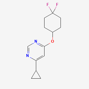 molecular formula C13H16F2N2O B3020047 4-Cyclopropyl-6-[(4,4-difluorocyclohexyl)oxy]pyrimidine CAS No. 2199418-47-6