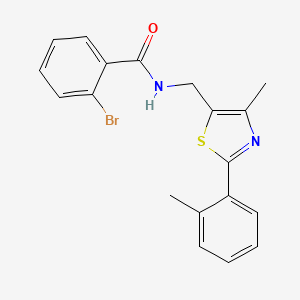molecular formula C19H17BrN2OS B3020050 2-bromo-N-((4-methyl-2-(o-tolyl)thiazol-5-yl)methyl)benzamide CAS No. 1448060-26-1