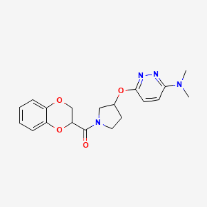 (2,3-Dihydrobenzo[b][1,4]dioxin-2-yl)(3-((6-(dimethylamino)pyridazin-3-yl)oxy)pyrrolidin-1-yl)methanone