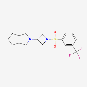 molecular formula C17H21F3N2O2S B3020055 2-[1-[3-(Trifluoromethyl)phenyl]sulfonylazetidin-3-yl]-3,3a,4,5,6,6a-hexahydro-1H-cyclopenta[c]pyrrole CAS No. 2415510-09-5