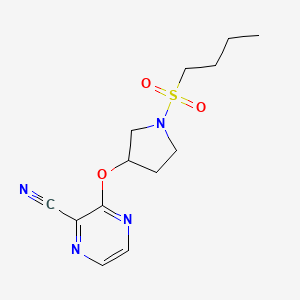 molecular formula C13H18N4O3S B3020057 3-((1-(Butylsulfonyl)pyrrolidin-3-yl)oxy)pyrazine-2-carbonitrile CAS No. 2034252-65-6