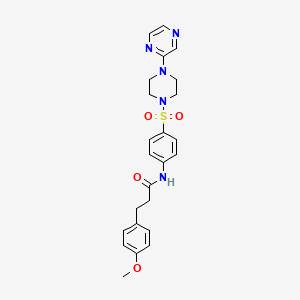 molecular formula C24H27N5O4S B3020060 3-(4-methoxyphenyl)-N-(4-((4-(pyrazin-2-yl)piperazin-1-yl)sulfonyl)phenyl)propanamide CAS No. 1021024-89-4